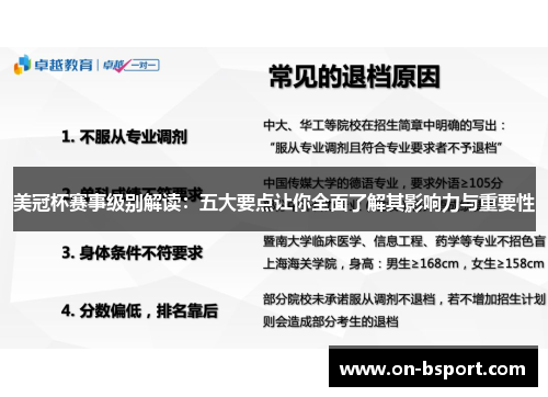 美冠杯赛事级别解读：五大要点让你全面了解其影响力与重要性